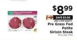 ShopRite Pre Grass Fed Petite Sirloin Steak offer