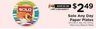 ShopRite Solo Any Day Paper Plates offer
