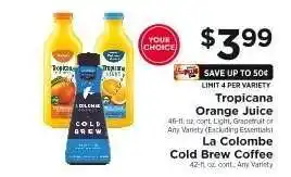 ShopRite Tropicana Orange Juice / La Colombe Cold Brew Coffee offer