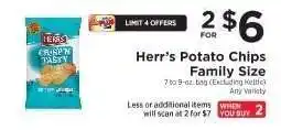 ShopRite Herr’s Potato Chips Family Size offer