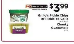 ShopRite Grillo's Pickle Chips or Pickle de Gallo / Chunky Guacamole offer