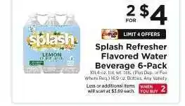 ShopRite Splash Refresher Flavored Water Beverage 6-Pack offer