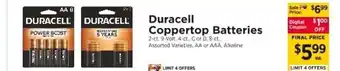 ShopRite Duracell Coppertop Batteries offer