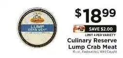 ShopRite Culinary Reserve Lump Crab Meat offer