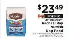 ShopRite Rachael Ray Nutrish Dog Food offer