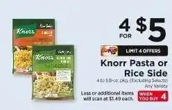 ShopRite Knorr Pasta or Rice Side offer