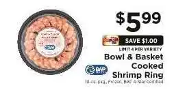 ShopRite Bowl & Basket Cooked Shrimp Ring offer