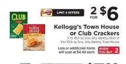 ShopRite Kellogg’s Town House or Club Crackers offer