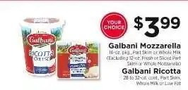 ShopRite Galbani Mozzarella or Galbani Ricotta offer
