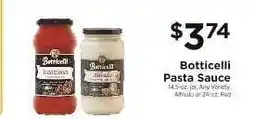 ShopRite Botticelli Pasta Sauce offer