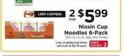 ShopRite Nissin Cup Noodles 6-Pack offer