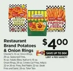 ShopRite Restaurant Brand Potatoes & Onion Rings offer