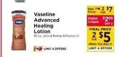 ShopRite Vaseline Advanced Healing Lotion offer
