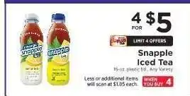ShopRite Snapple Iced Tea offer