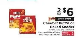 ShopRite Cheez-It Puff'd or Baked Snacks offer
