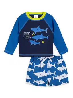Walmart Gerber Baby & Toddler Boy Rashguard & Swim Trunks Set with UPF 50+, 2-Piece (0/3M - 5T) offer