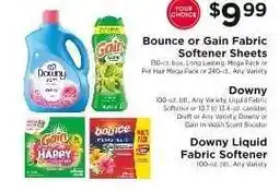 ShopRite Bounce or Gain Fabric Softener Sheets offer