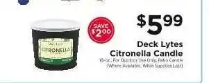 ShopRite Deck Lytes Citronella Candle offer