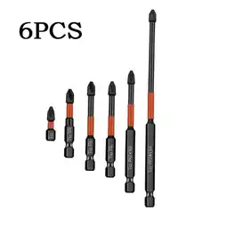 Walmart Hastore PH2 Magnetic Batch Head Cross Screwdriver, Black, 6 Pieces offer
