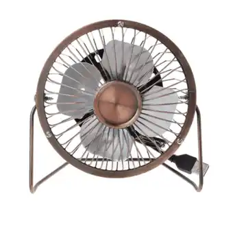 Walmart NOGIS 4 3-Speed USB Retro Copper Gold Desk Fan offer