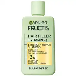 Walmart Garnier Fructis Hair Filler Vitamin Cg Strength Repair Shampoo, Adults, Damaged Hair, 10.1 fl oz offer