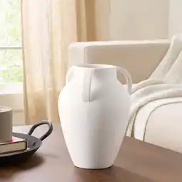 Walmart Better Homes & Gardens 9.8 White Handled Ceramic Vase offer