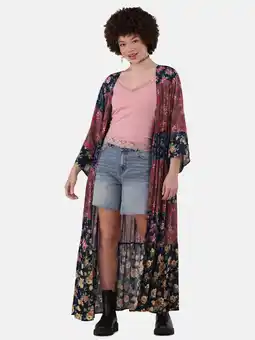 Walmart No Boundaries Women's Viscose Mixed Print Fashion Coverup, S/M, Blue Multi offer