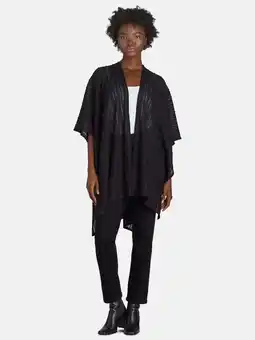 Walmart Time and Tru Women's Open Front Knit Ruana, One Size, Black offer