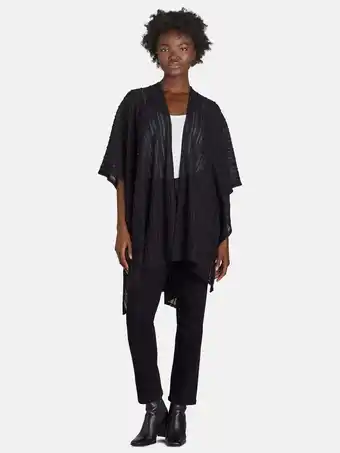 Walmart Time and Tru Women's Open Front Knit Ruana, One Size, Black offer