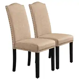 Walmart Renwick Set of 2 Classic Upholstered Dining Chair, Khaki offer