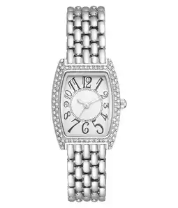 Walmart Time and Tru Heirloom Collection: Silver Tone Wristwatch with Crystal Bezel for Women offer