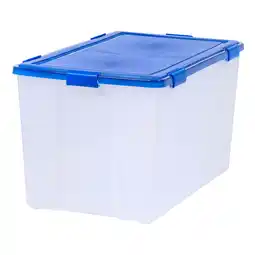 Walmart IRIS 156 Qt. Plastic Storage Bins with Sealed Lids, Clear Gasket Box, Airtight Containers offer