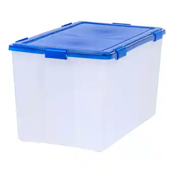 Walmart IRIS 156 Qt. Plastic Storage Bins with Sealed Lids, Clear Gasket Box, Airtight Containers offer