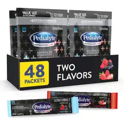 Walmart Pedialyte AdvancedCare Plus Electrolyte Powder Packets, Strawberry Freeze/Berry Frost 48 Count offer