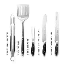 Walmart Schmidt Brothers 6 Pc. BBQ Grilling Tool and Knife Set with Carrying Case, Stainless Steel offer