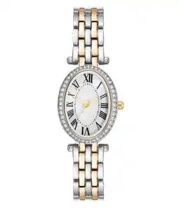 Walmart Time and Tru Heirloom Collection: Two-Tone Bracelet Wristwatch with Oval Crystal Bezel for Women offer