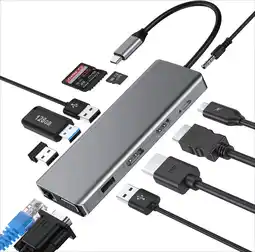 Walmart TOTU 13 in 1 USB C Hub, Type C Hub to 4K HDMI & DP, VGA, 2 USB3.0/2 USB2.0/75W PD offer