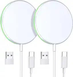 Walmart OANDYS Magnetic Wireless Charger iPhone 14/13/12 Series USB-A/Type-C Charger, 2 Pack offer