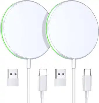 Walmart OANDYS Magnetic Wireless Charger iPhone 14/13/12 Series USB-A/Type-C Charger, 2 Pack offer