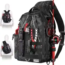 Walmart Ghosthorn Fishing Backpack Tackle Sling Bag Nylon Backpack with Rod Holder Gift for Mother Father offer