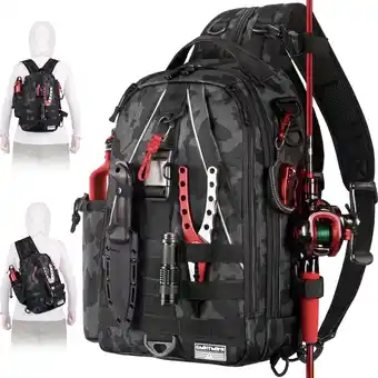 Walmart Ghosthorn Fishing Backpack Tackle Sling Bag Nylon Backpack with Rod Holder Gift for Mother Father offer