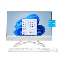 Walmart HP All-in-One Desktop w/24 Monitor, Intel Core i3-1115G4, 4GB, 256GB SSD, Snow White, 24-df1023w offer
