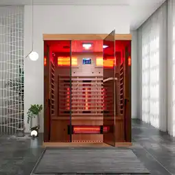 Walmart BNEHS Infrared Sauna, 2-3 Person Home Sauna with 10 Minutes Warm-up Heater Tube & Carbon Panels offer