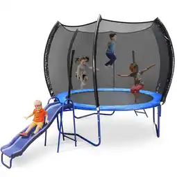 Walmart SMkidsport 8ft Heavy Duty Trampoline with Slide, Sports Fitness Trampolines with Enclosure Net offer