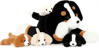 Walmart Muiteiur 5Pcs Bernese Mountain Dog Stuffed Animal 24'' Puppy Plush with 4 Babies offer