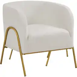 Walmart Renwick Contemporary Boucle Barrel Accent Chair, Ivory offer