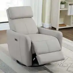 Walmart CHITA Power Swivel Glider Recliner with USB Ports and Thick Headrest, Dove Gray offer