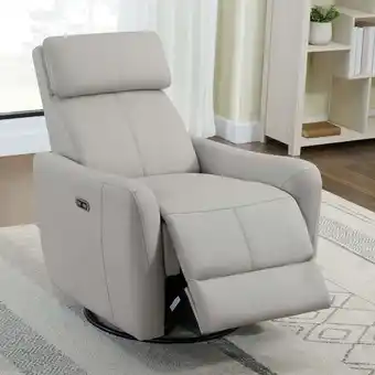 Walmart CHITA Power Swivel Glider Recliner with USB Ports and Thick Headrest, Dove Gray offer