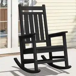Walmart JUSTLET Outdoor Slat Rocking Chair, HDPE Plastic Porch Rocker, Black offer