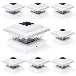 Walmart Gigalumi Solar Powered LED Outdoor Fence Post Cap Lights, 8 Pack, Cold White offer